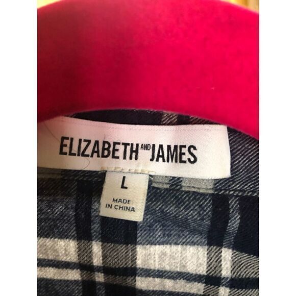 ELIZABETH AND JAMES BUCKLEY PLAID FRAYED HEM SHIRT Size Large - Picture 5 of 12